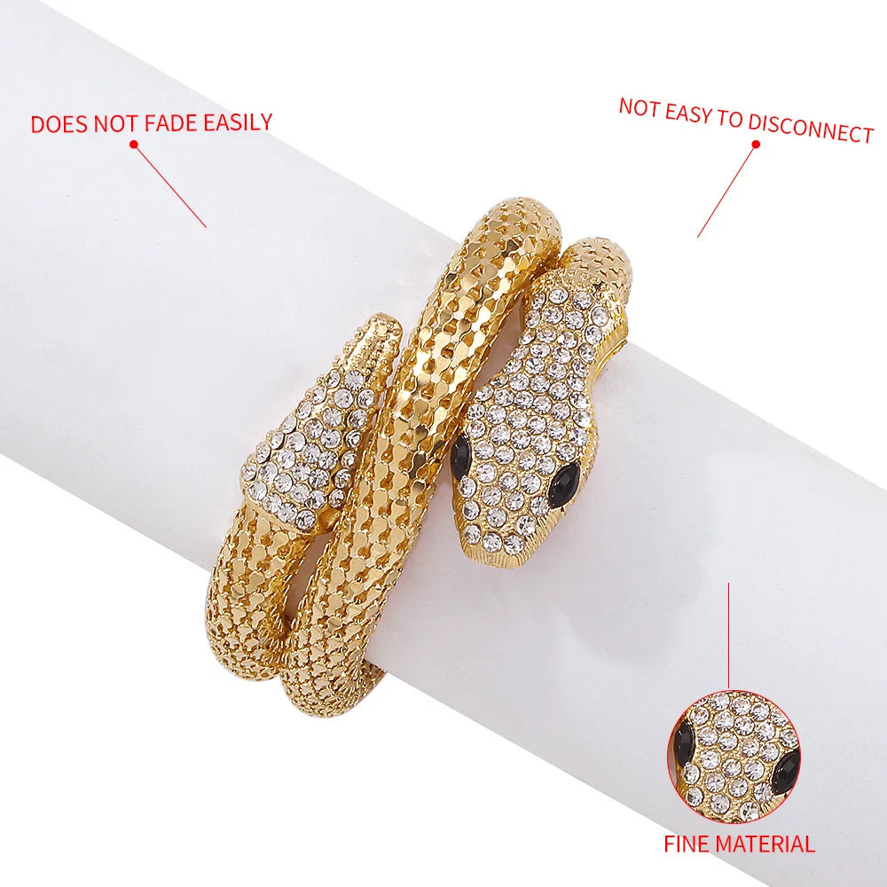 New exaggerated snake bracelet punk hip-hop personality jewelry men and women micro-inlaid creative jewelry Qme