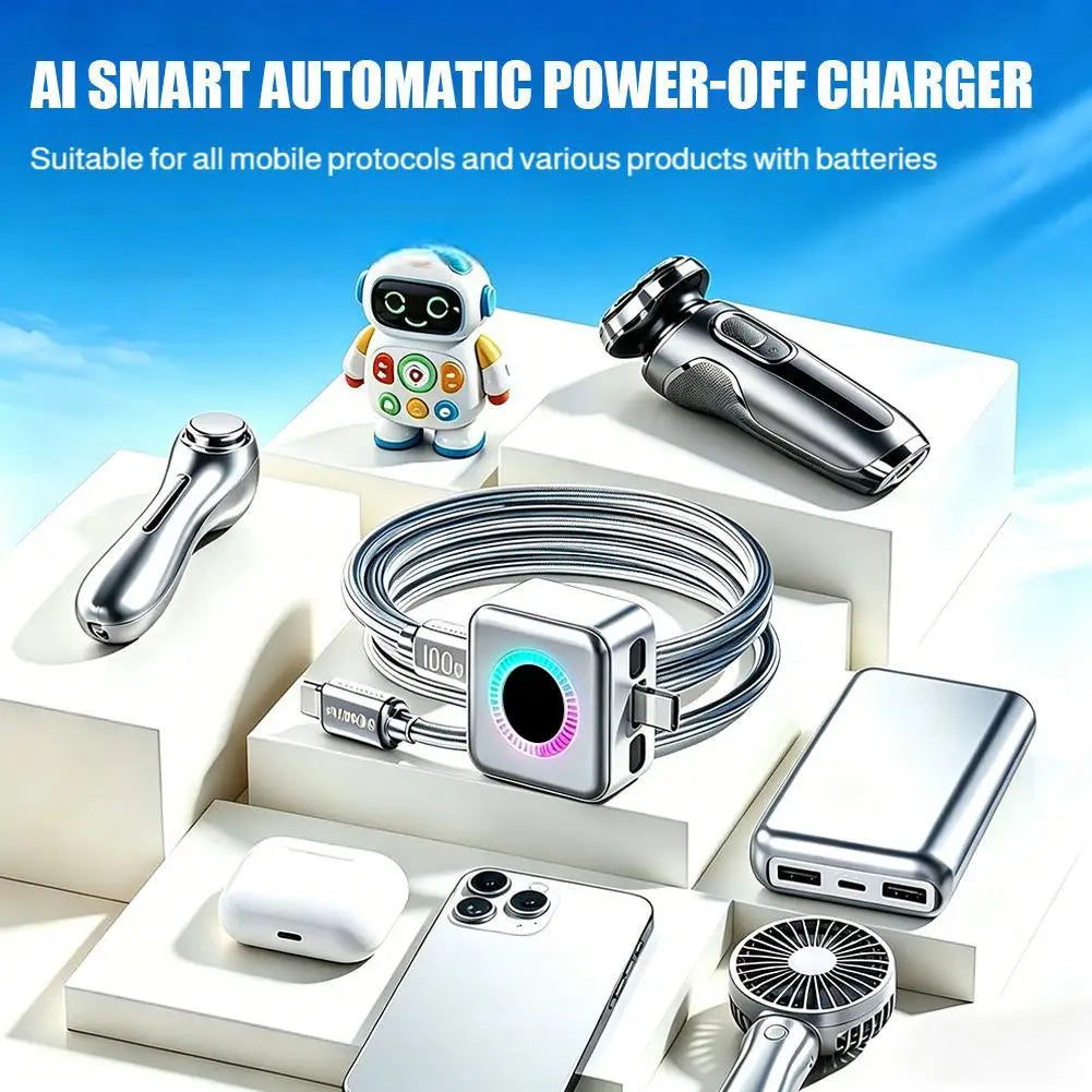 140W Type-c Charging Separator AI Intelligent Power-off Smart Adapter Qme