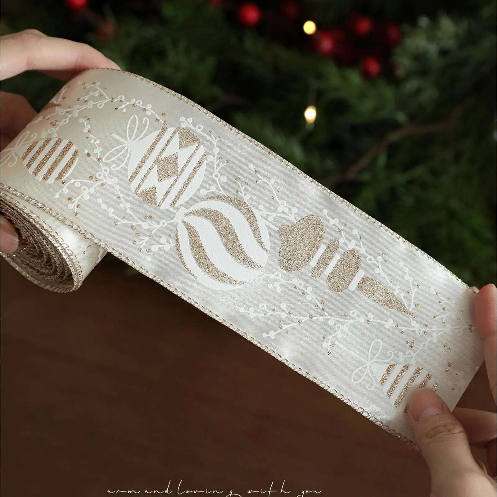 Christmas Ribbon Crafts 6 5 Ft Strap Decoration Champagne Craft Qme