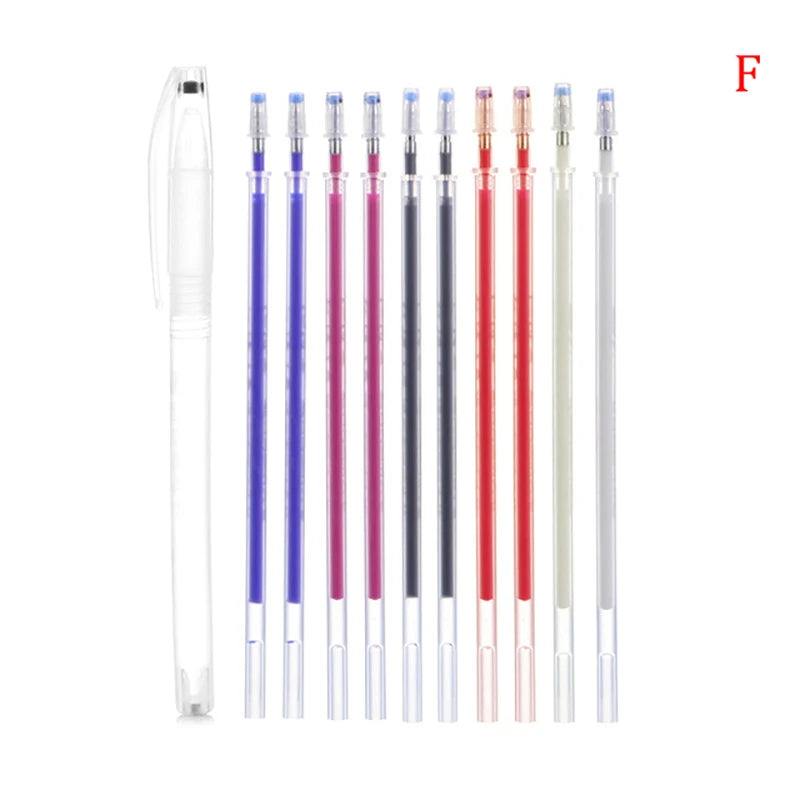 10pcs Heat Erasable Pen High Temperature Disappearing Fabric Marker Qme F