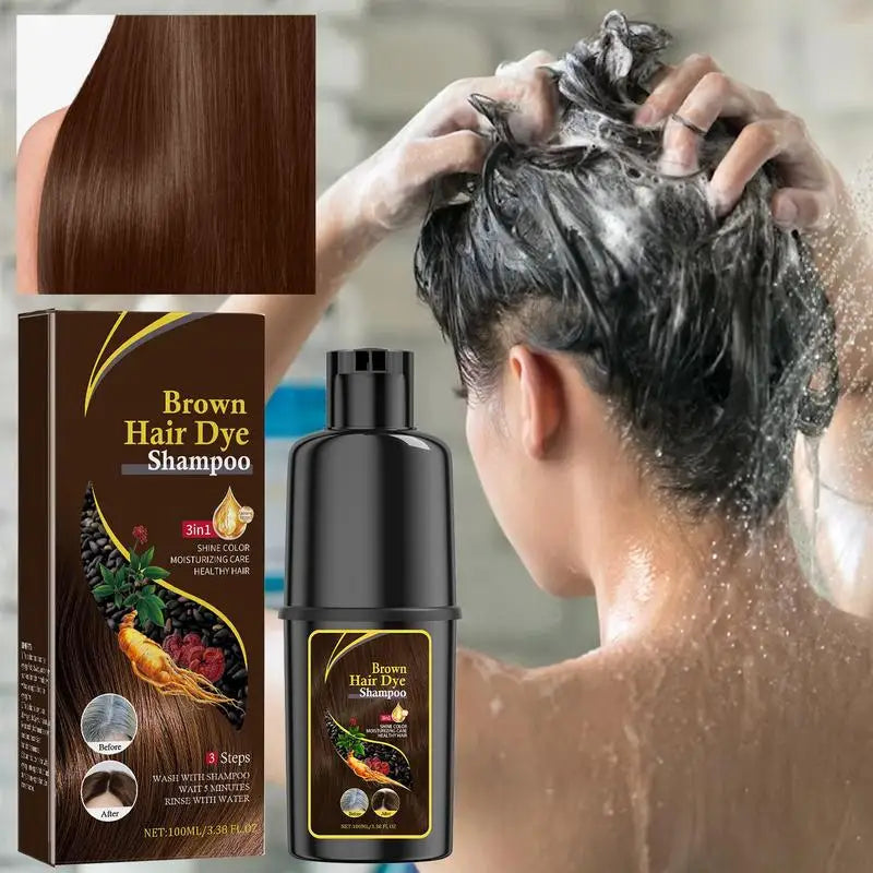 Hair Color Shampoo Black Hair Dye Covering White Hair Shampoo Hair Dye Shampoo Darkening Hair Shampoo Wine Red, Brown, Silver Qme