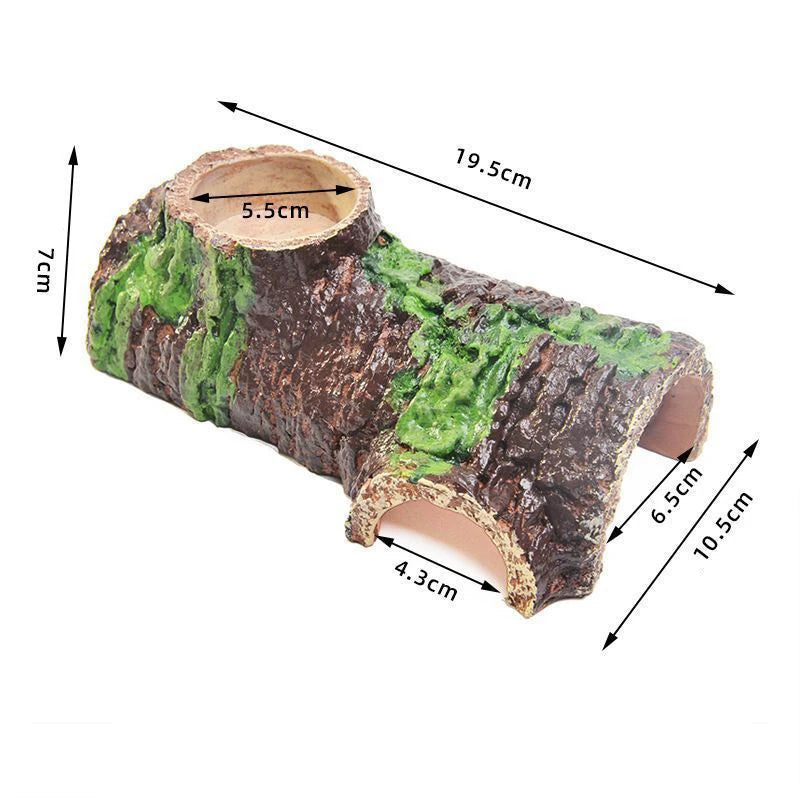 Natural Bark Reptile Hideaway Cave Resin Shelter Lizard Snake Qme Default Title