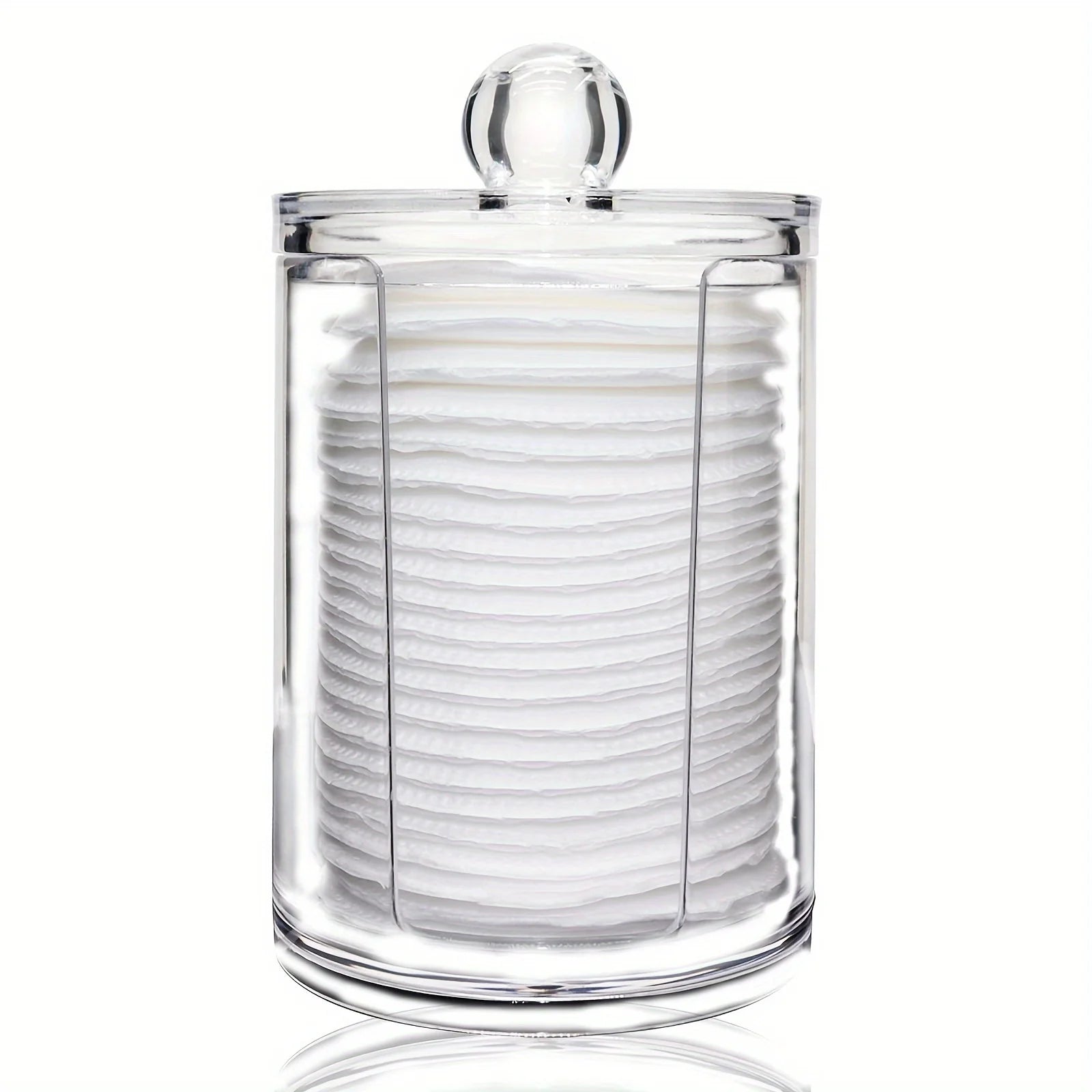 1pc, Cosmetic Pads Storage Rack, Large Capacity Qtip Dispenser Holder Transparent Acrylic Storage Organizer Containers Rounds Qme