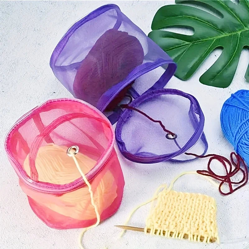 Knitting hook needle storage bag - Handmade craft storage bag, with zipper closure, suitable for yarn and knitting needles Qme