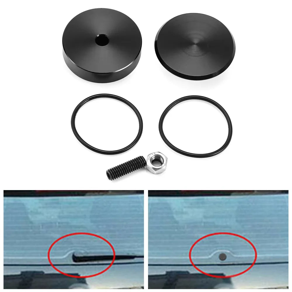 1 Set Aluminum Car Rear Wiper Delete Kit Plug Cap Universal Car Accessories Qme