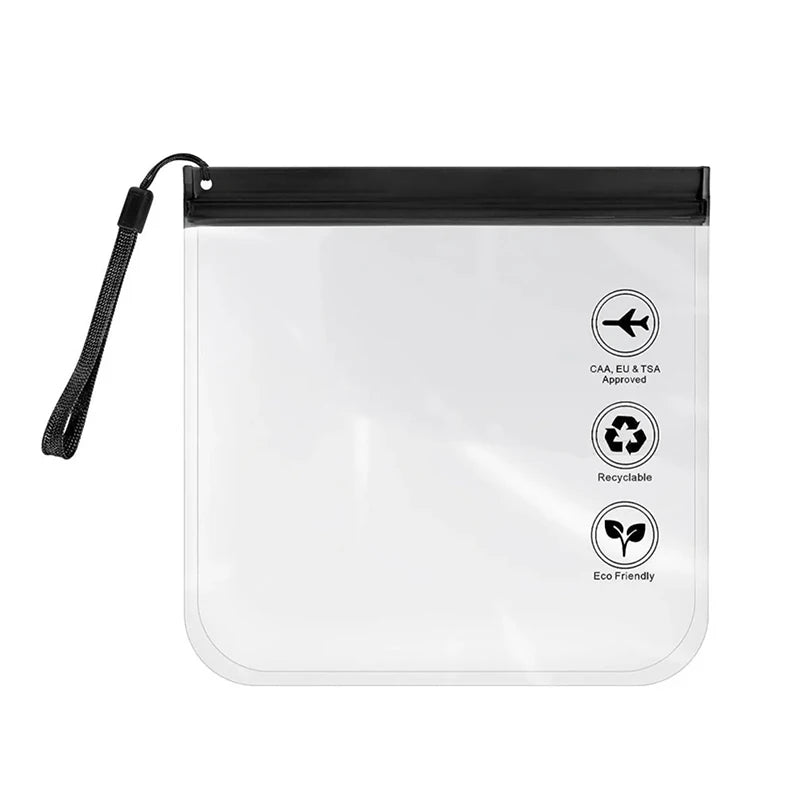 Women Reusable Airport Security Toiletry Bag Luggage Transparent Qme Black