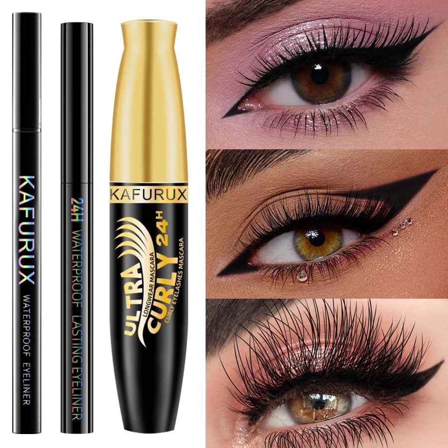 Black Eyeliner Pencil Mascara Liquid Pen Waterproof Smudge-proof Bold Qme