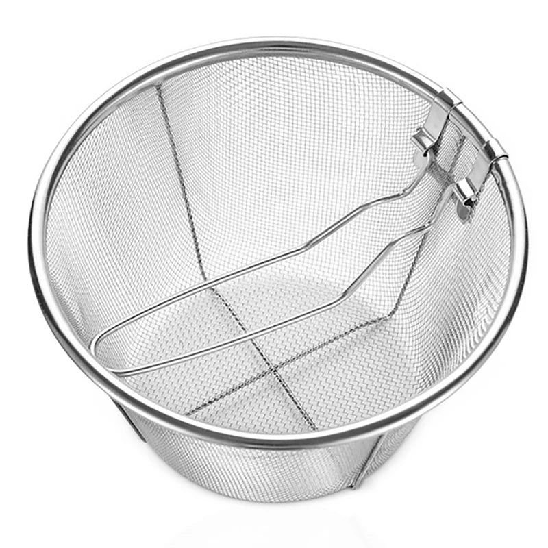 French Chip Frying Strainer Basket Stainless Steel Deep Fry Kitchen Qme