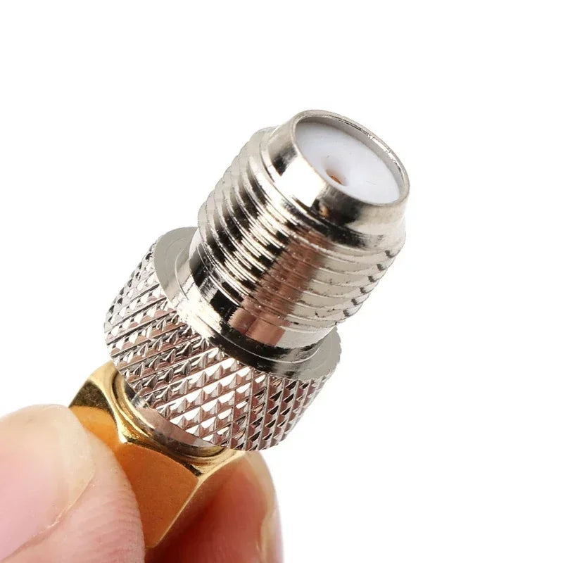 10pcs RF Coax Adapter F to SMA Plug, F Type Female Jack to SMA Female Socket Straight Qme