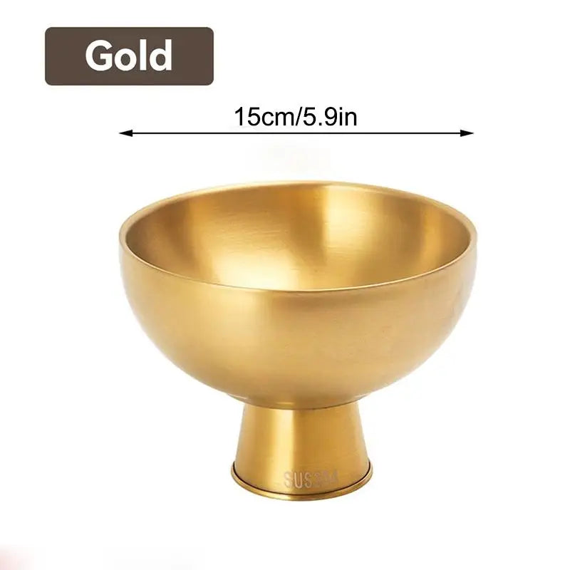 Ice Cream Bowl Food Grade Stainless Steel Salad Cup Dessert Gold Qme 4 Gold