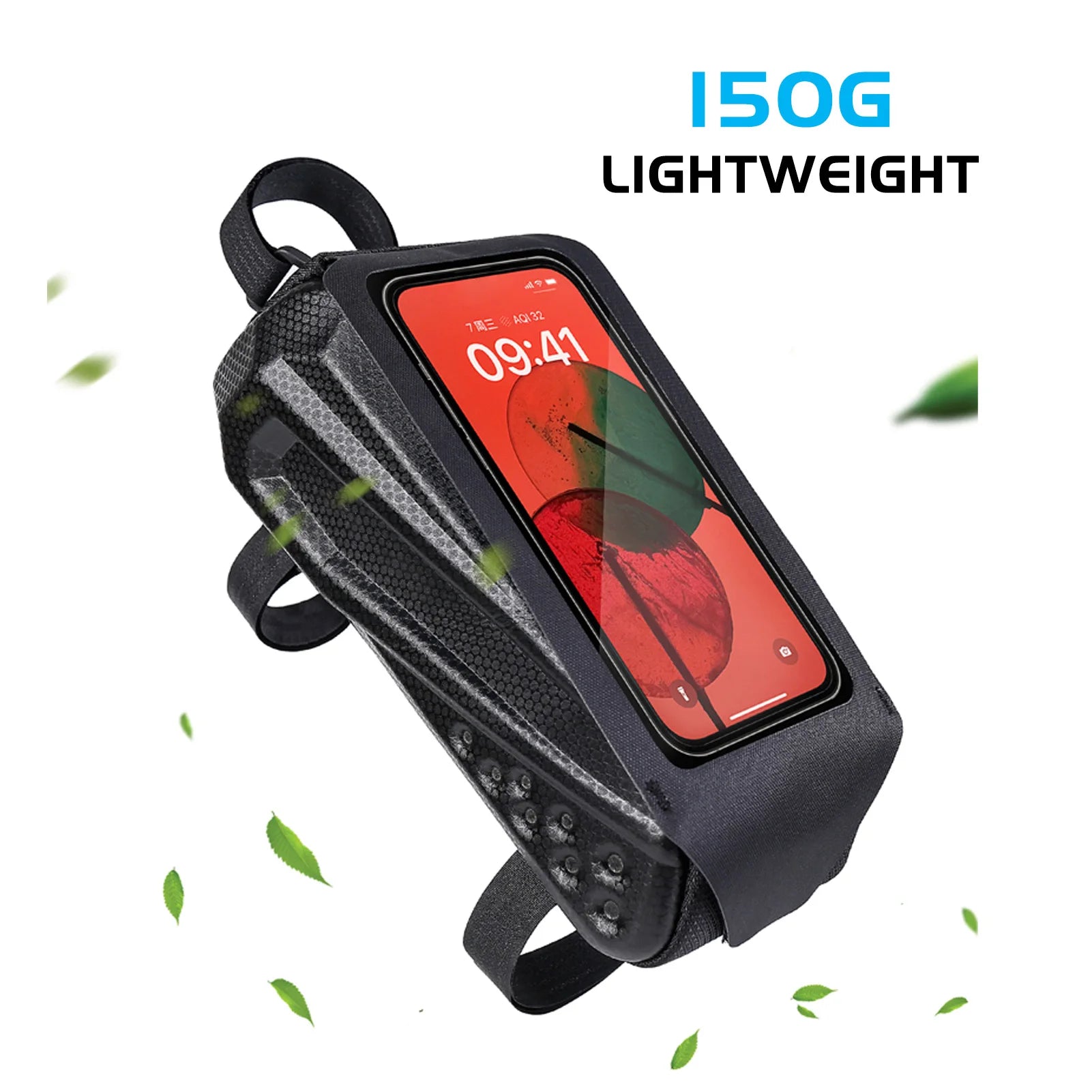 Bike Frame Bag for Riding EVA Hardshell Top Tube Bike Bag with Rainproof Flip Cover and Reflective Design for Mountain Bike Qme