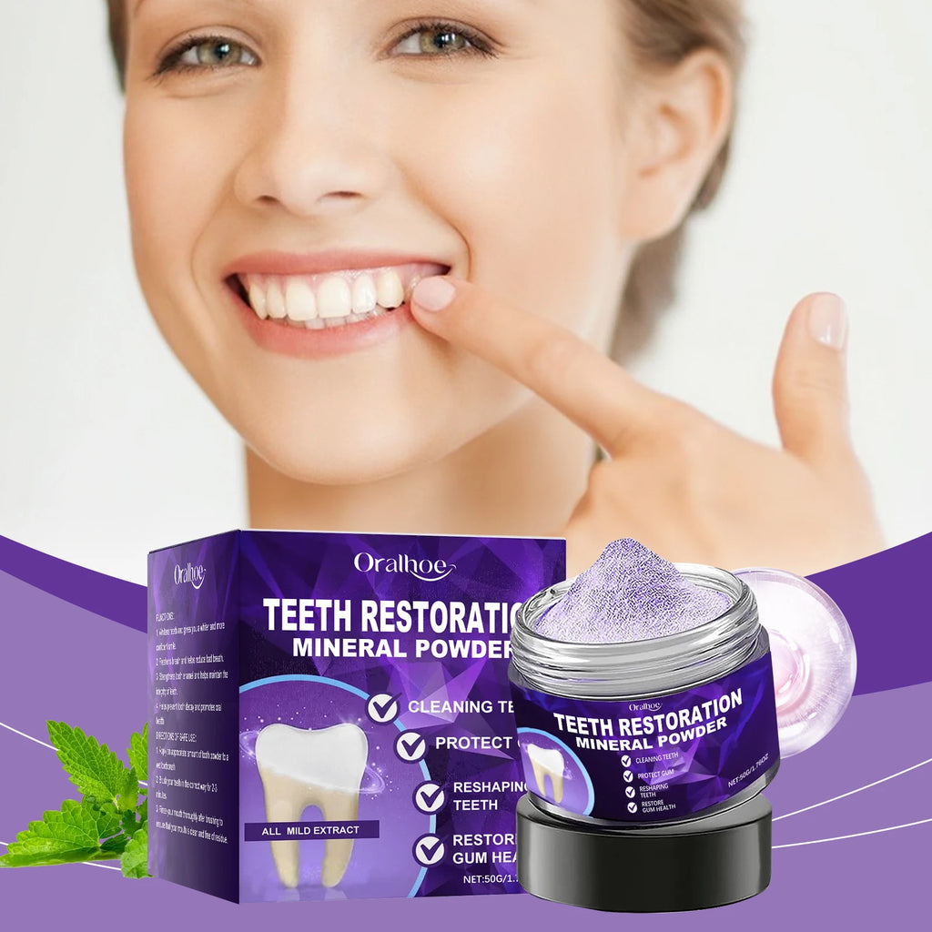 Teeth Whitening Powder Dental Stain Calculus Removal Prevent Caries Oral Hygiene Cleaning Fresh Breath Purple Bleach Toothpaste Qme