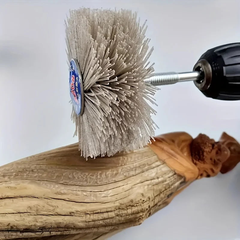 1 piece wire brush polishing wheel, nylon abrasive rotary tool, wood carving polishing accessories Qme 1PC