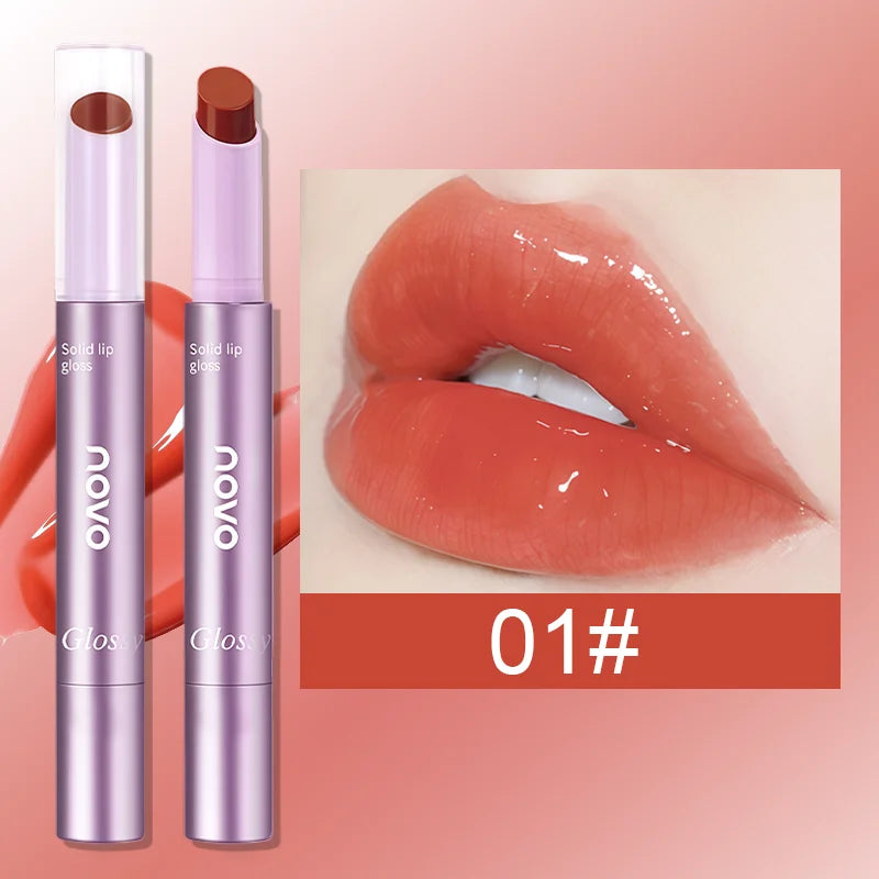 Water Glossy Lip Gloss, Mirror Light Texture,Long - Lasting Shine, All - Day Hydration, Non-Stick Cup Non-Fading Qme 01
