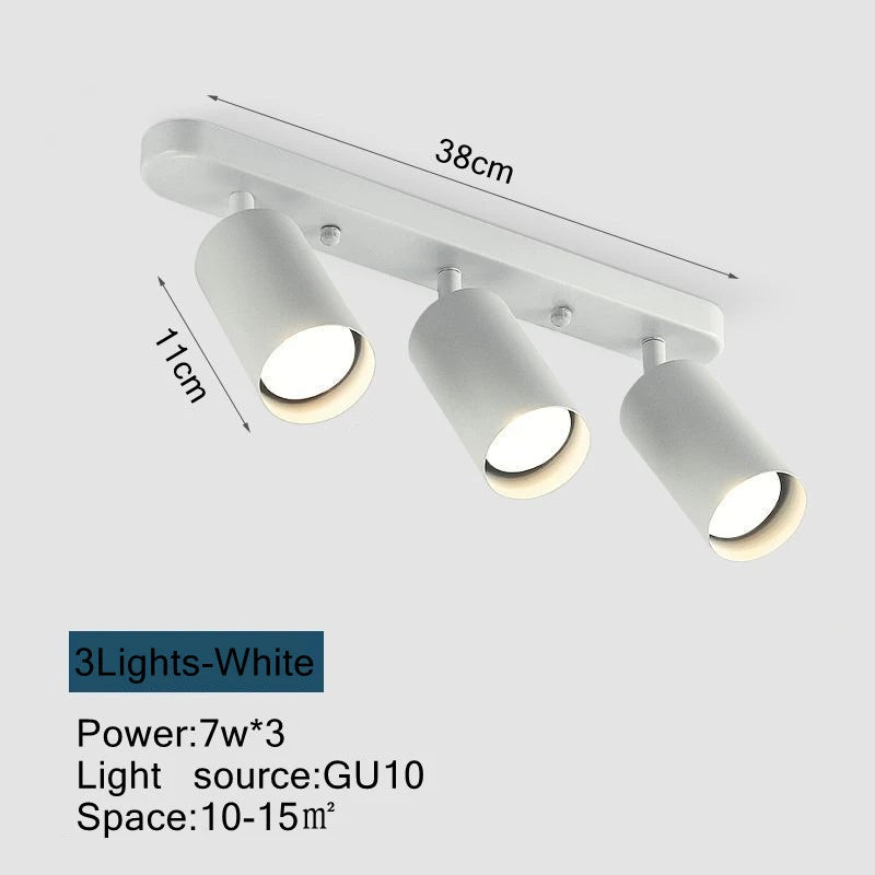 LED Ceiling Lights Home Decor GU10 Bulb Replaceable Lustre Spotlight Shop Kitchen Living Room Decoration Ceiling Chandelier Lamp Qme 3light-White