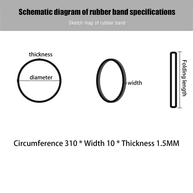 Black Rubber Bands Large Stretchable Elastic Ring Office Stationery Qme Black
