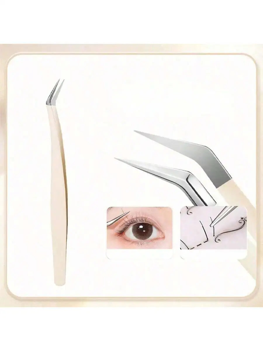 Stainless Steel High-precision Grafting False Eyelash Tweezers Qme