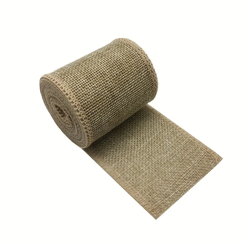 Fall Burlap Ribbon， 1 Roll Thanksgiving Decorative Ribbons For Gift Wrapping & Crafts Qme Burlap Color 1Roll L