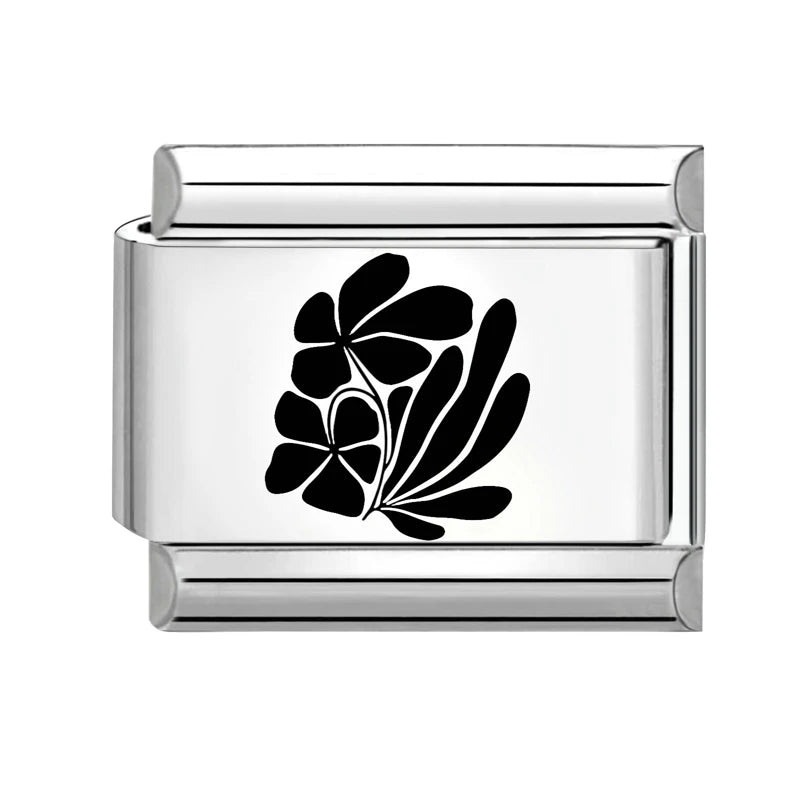 2026 New Beautiful Rose Flowers Leaves Ginkgo Leaf Italian Charm Links Fit 9mm Bracelet Stainless Steel Jewelry DIY Making Gifts Qme Style 14