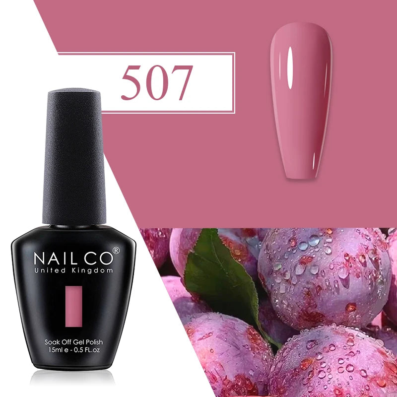 NAILCO Red Gel Nail Polish Wine Purple Semi Permanent Soak Off UV Qme