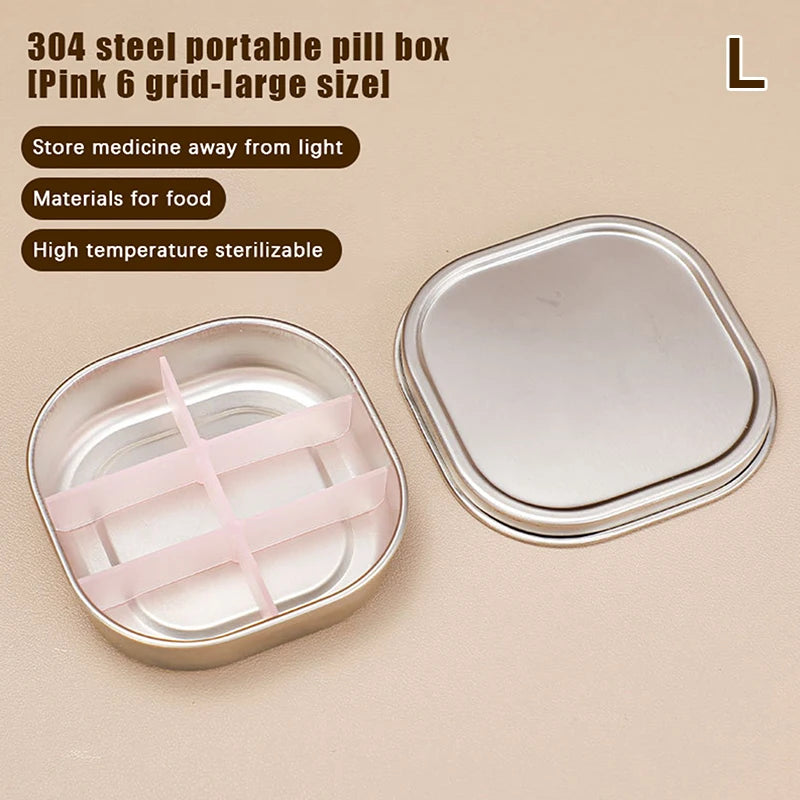 4 6-Grid Pill Organizer Sealed Travel Medicine Box Tablet Storage Qme 8Grids Pink