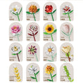 Building block flower set, DIY floral decoration kit, suitable for desktop decoration and room accessories – a perfect gift idea Qme 16-in-one-set