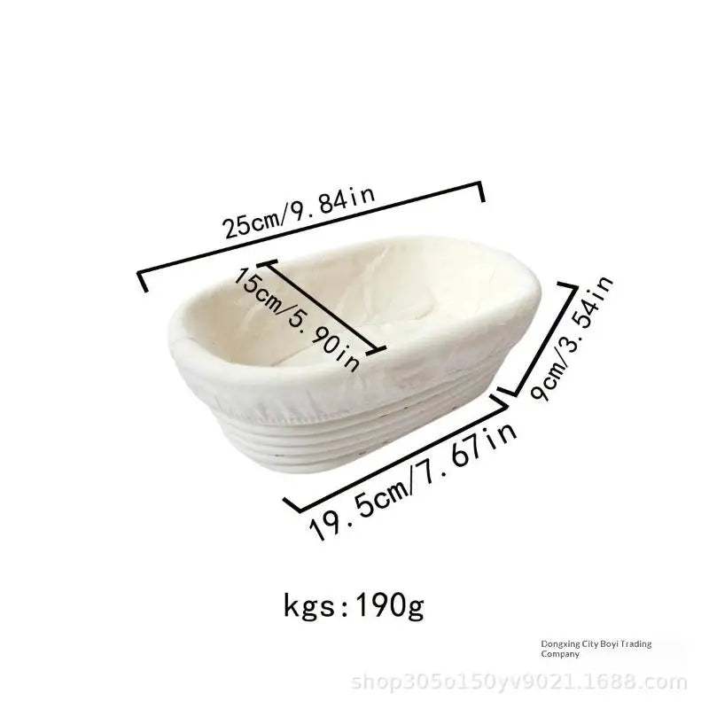 Round Bread Proofing Basket Oval Natural Rattan Fermentation Baking Qme Ellipse25 18 8