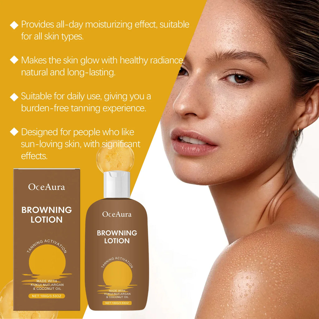 Sunless Self Tanning Cream For Body Bronzer Strengthen Melanin Promote Dark Skin Brown Tanning Lotion Natural Suntan Accelerator Qme