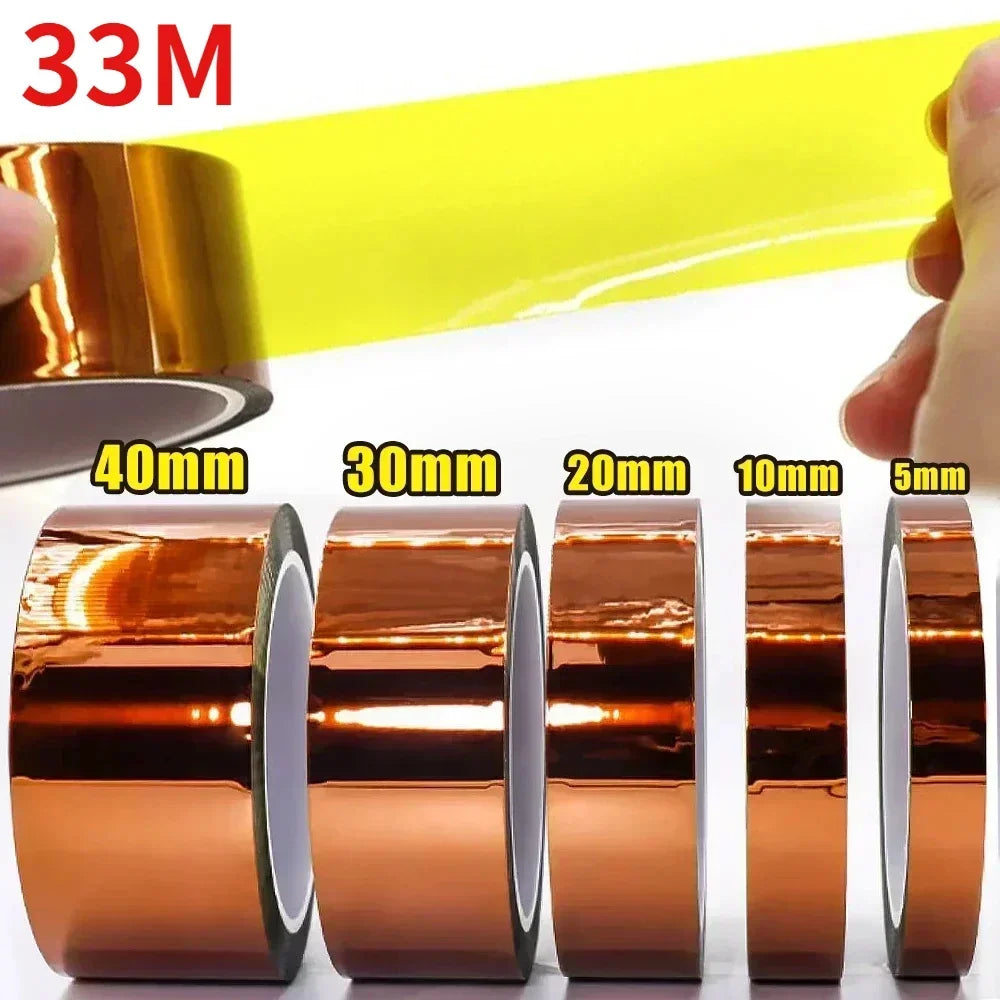 Kapton Tape Polyimide 5-40mm Adhesive Insulating Adhesive Tape Каптоновый Скотч Heat Tape for Board Protection Qme