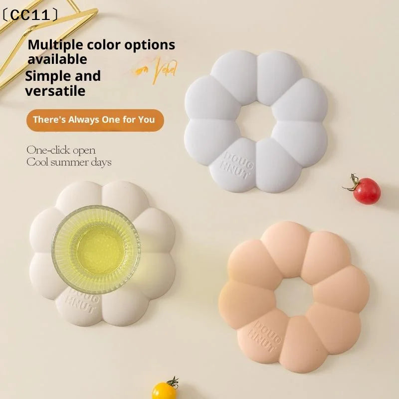 Multipurpose Pot Mat Heat Resistant Coaster Donuts Shape Silicone Qme