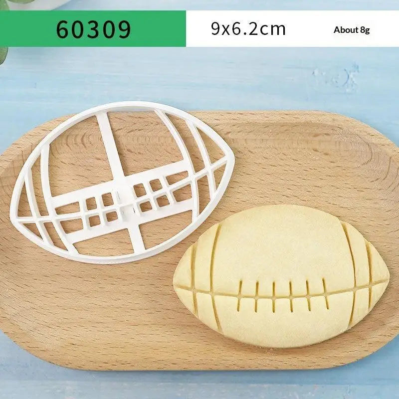 Sports Cookie Cutter Set: Football, Rugby, Basketball Shapes for Birthday Cake, Cupcake Decorations & Themed Baking Fun Qme I