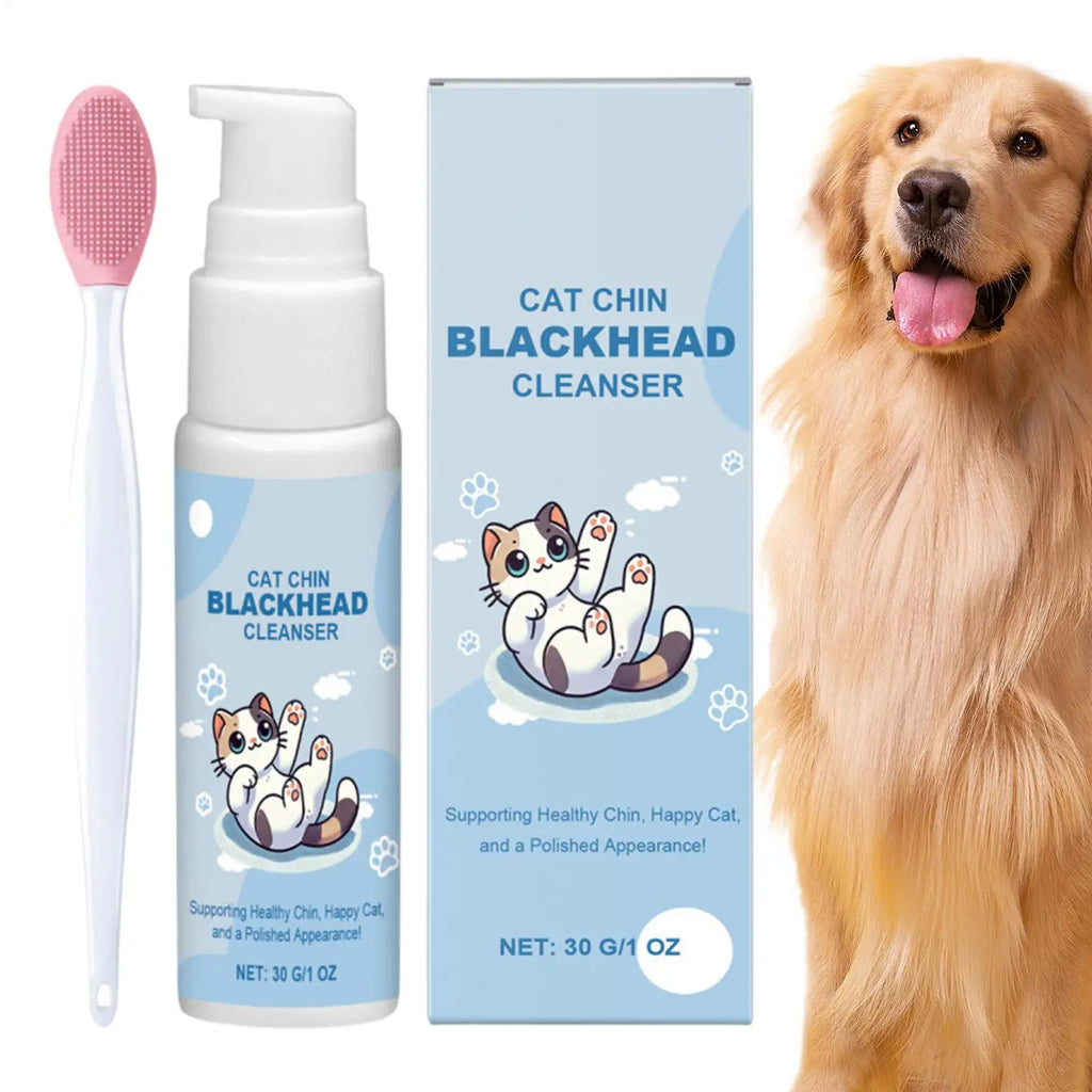 Black Head Remover for Cats Chin Hair Health Cleaner with Brush Grooming Supplies Deep Cleansing Solution for Dogs and Cats Qme