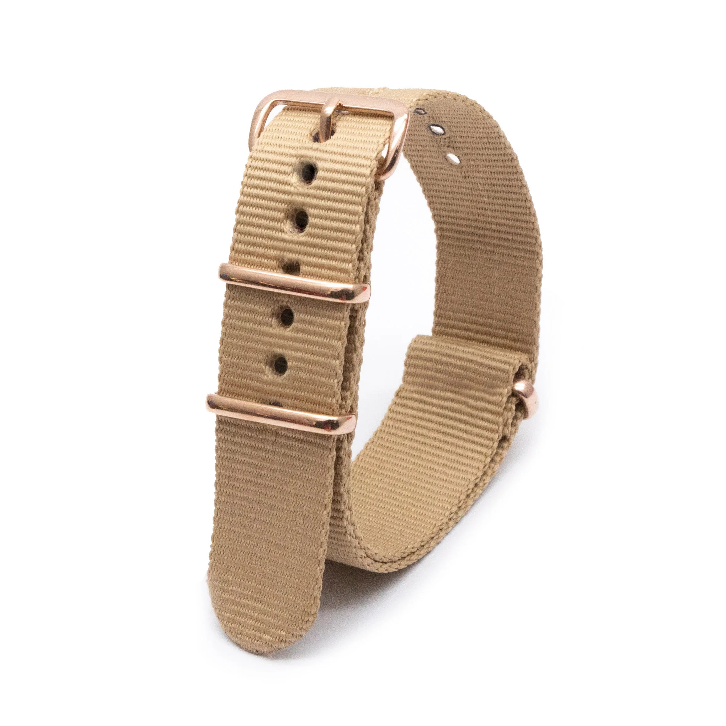 Luxury Nylon Watch Band Rose Gold Metal Buckle Durable Sweatproof