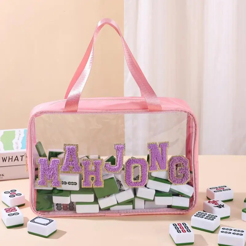 Business Studio Home Travel Adults Teens Mahjong Tile Bag Waterproof Qme Pink