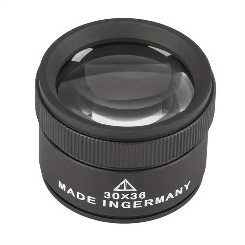 30X36mm Cylindrical Magnifying Glass, Portable Handheld Optical Glass Loupe for Jewelry, Coins, Watch Repair, Reading Qme Black