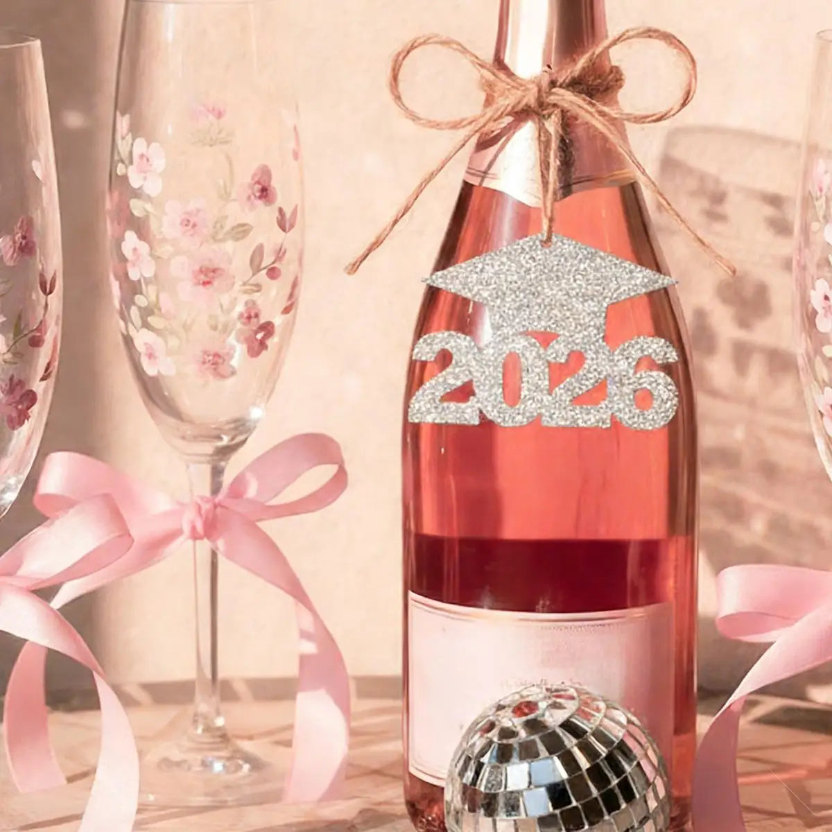 Graduation Hat Tags 24 Glitter Party Tag 2026 Decorations Class Qme