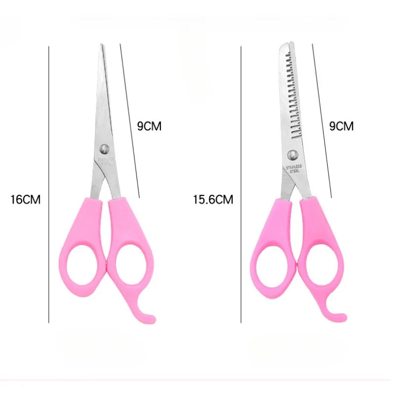 4Pcs DIY Hair Cutting Tool Set Straight Thinning Hair Scissors Hair Bangs Clip Hair Cutting Comb Household Barber Hairdressing Qme