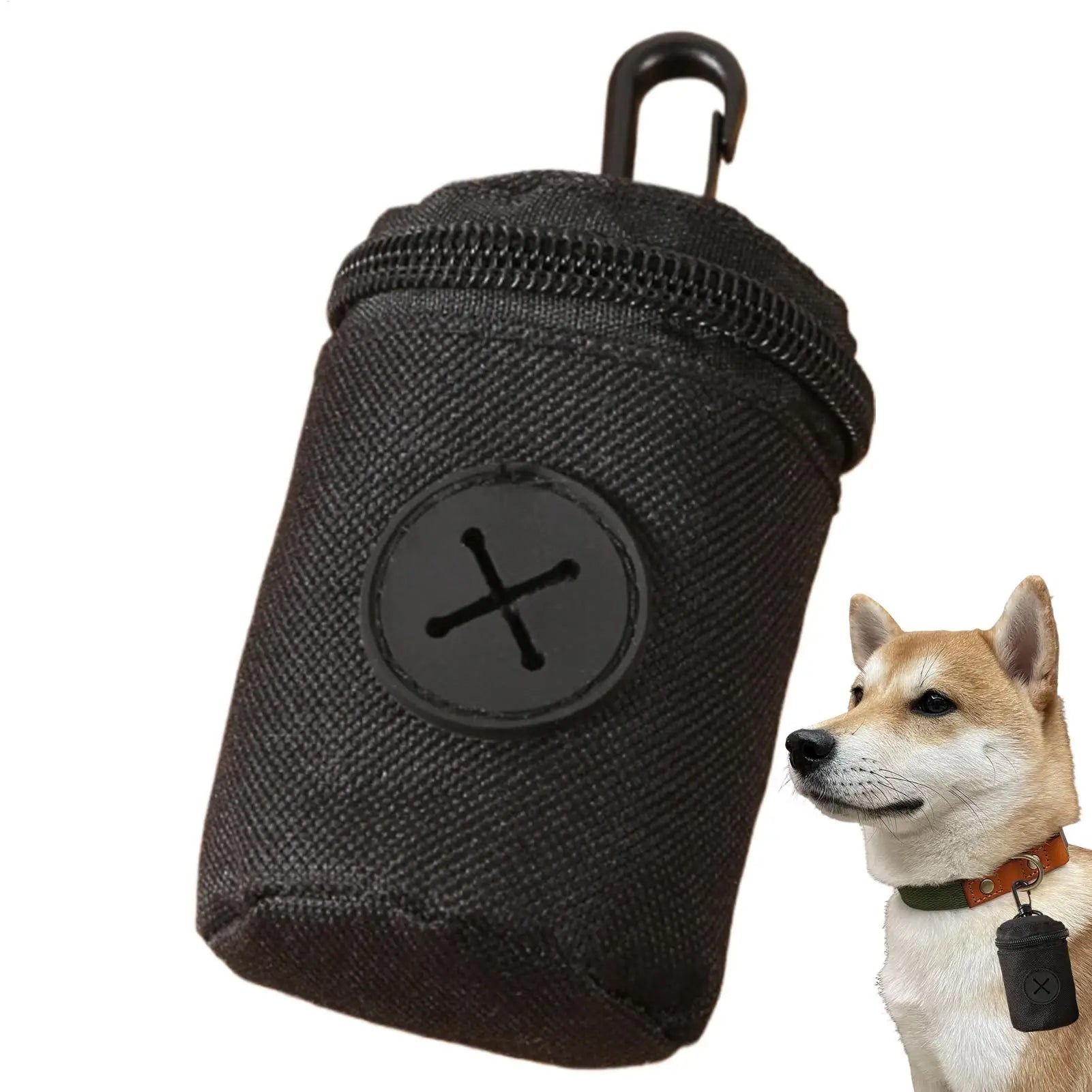 Dog Poop Bag Holder with Zipper Clip Small Pouch Pet Training Poop Bag Dispenser for Pet Puppy Small Medium Large Breed Home Qme
