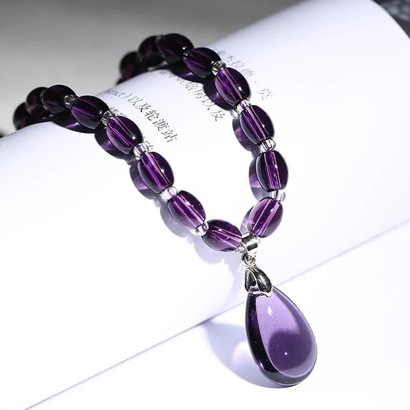Amethyst Necklace Crystal Bracelet Craft Decorativas Stone Jewelry Qme