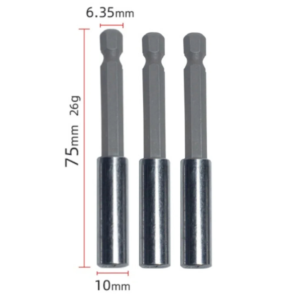 20-1PCS Hex Shank Drill Bit 60MM-150MM Magnetic Screwdriver Extended Link Screwdriver Head Holder Kit Rotary Tool Accessories Qme 75MM 3pcs