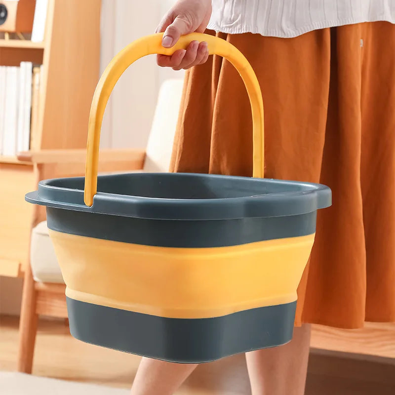 Foldable Foot Bath Massage Bucket Portable Folding Soaking Basin Spa Qme