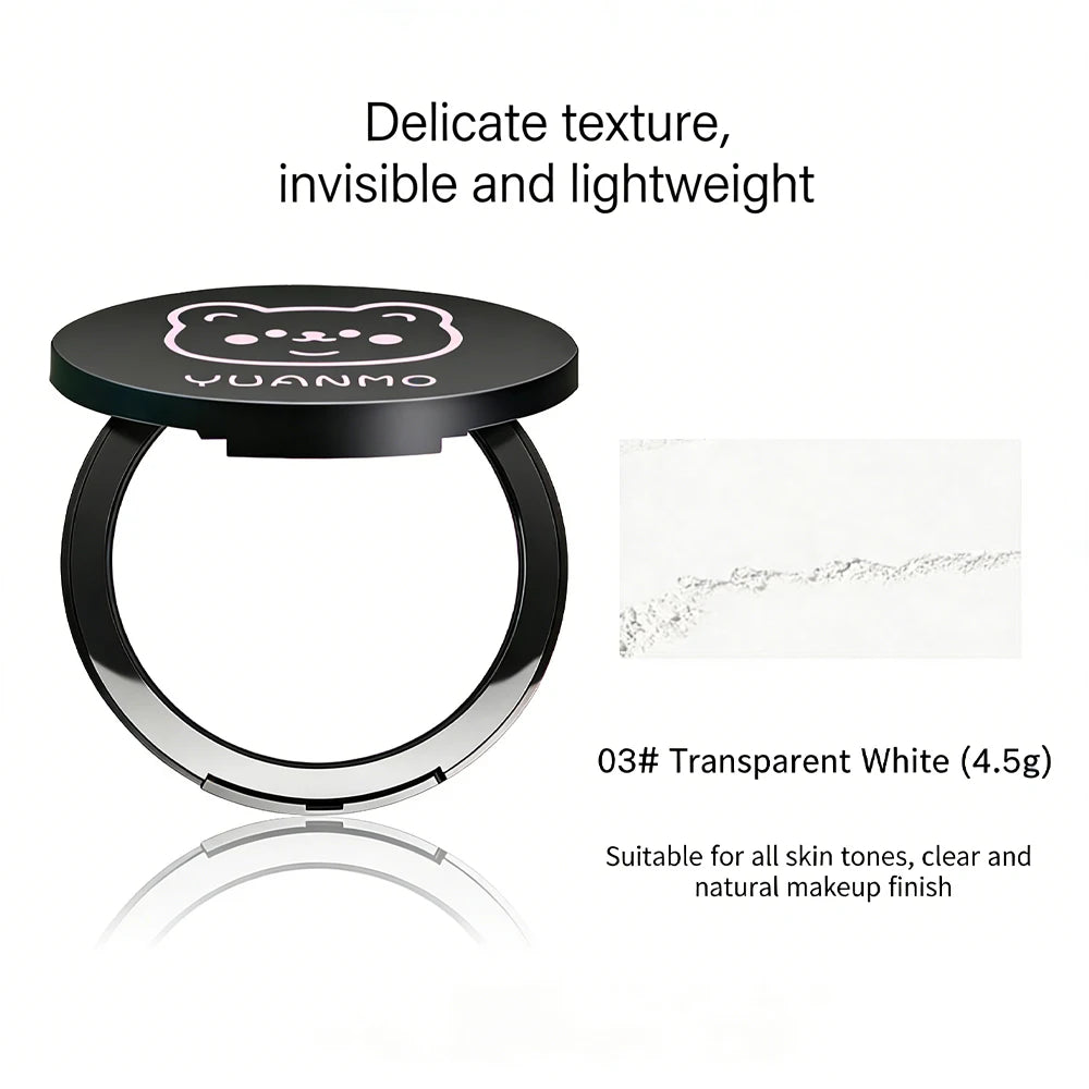 Transparent White Pressed Powder Oil Control Brighten Matte Whitening Face Base Foundation Compact Concealer Makeup Cosmetics Qme 03 Transparent white 4.5g