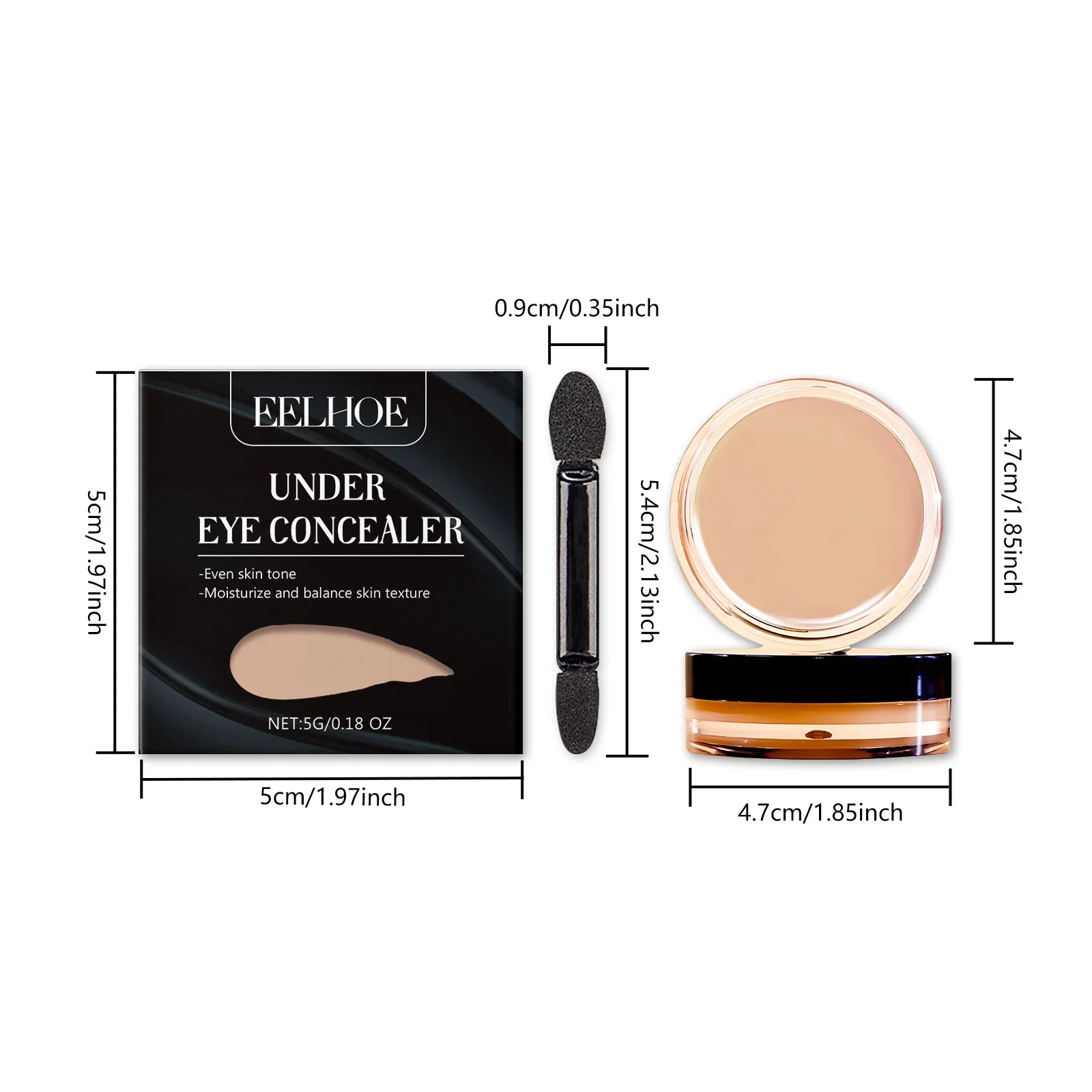Eye Concealer Series Eye Blemishes Moisturizing Without Removing Makeup Light And Natural Fit Brighting Repair Concealer Makeup Qme 1Pcs ivory