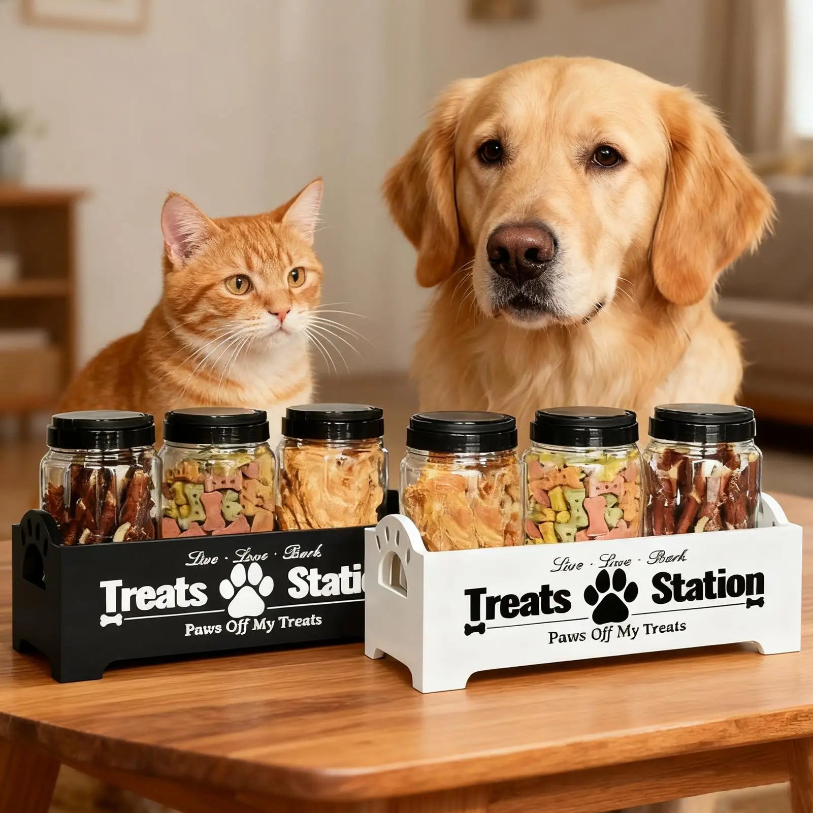 Dog Supports Container Airtight 3-Piece Box Storage Organizer Pet Cat Qme