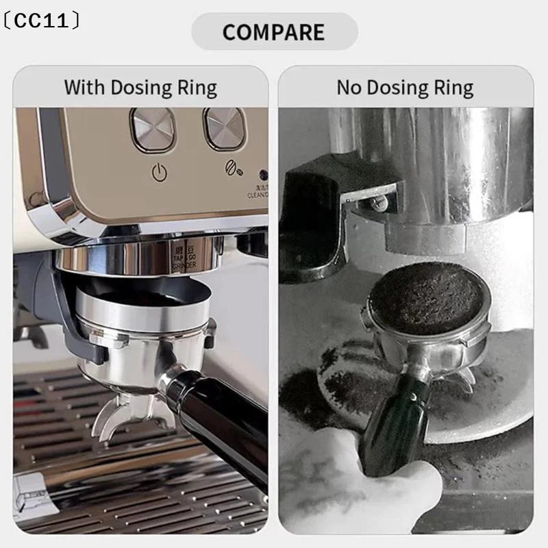 Aluminum Alloy Espresso Dosing Ring Anti Spill Design Easy Clean Qme