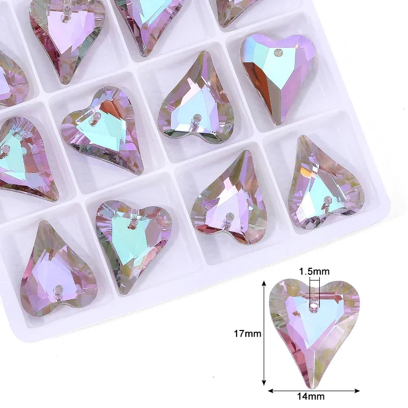 Charming Crystal Pendant Multi Shaped Rhinestone Pendant Crystal Jewelry Accessories Crafts Stone for Earrings Bracelet Making Qme 3-12pcs