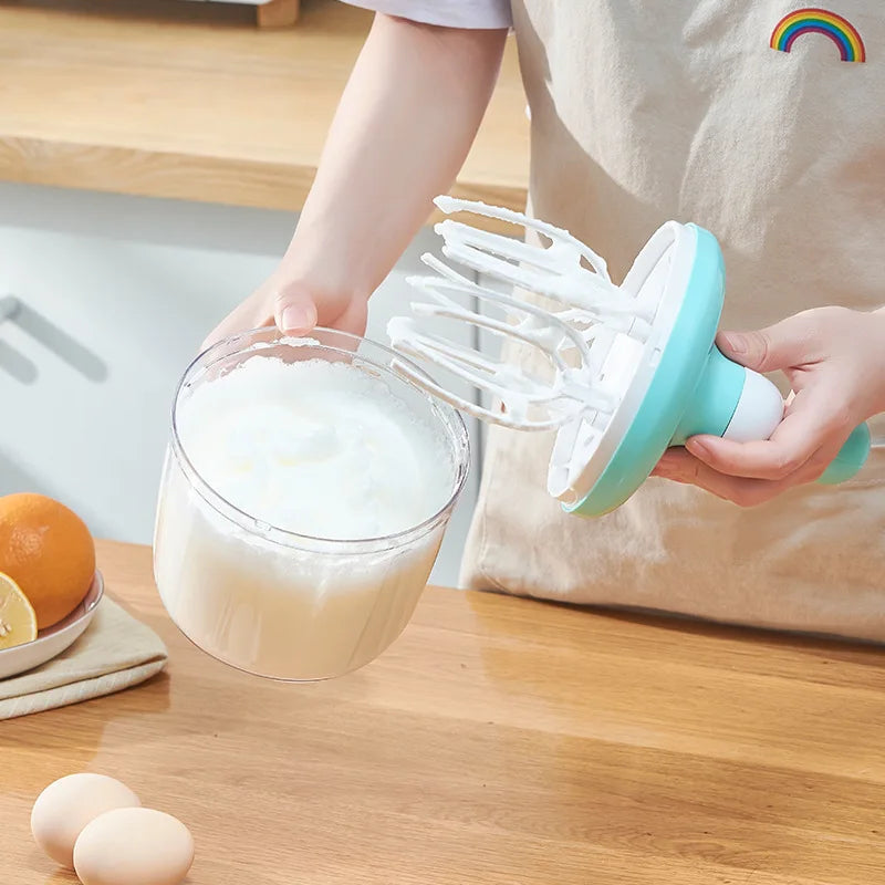 Hand-crank Egg Whisk Home Baking Cream White Mixer Portable Semi-auto Qme