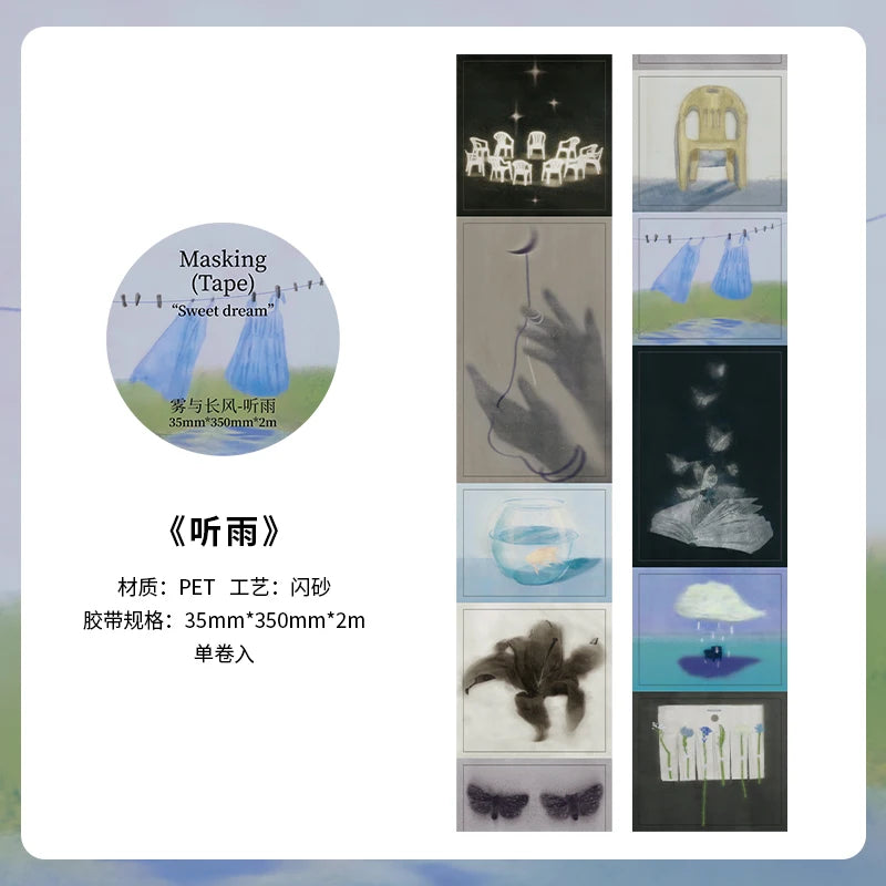 2m/Roll Beautiful scenery PET Tape Paper Journal Decorative Adhesive Masking Tape Scrapbooking Collage Diary Stationery stickers Qme C3 35mm X 200cm