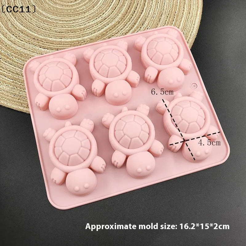 CC11Cartoon Silicone Mold Crab Turtle Chocolate Jelly Ice Tray Cake Qme