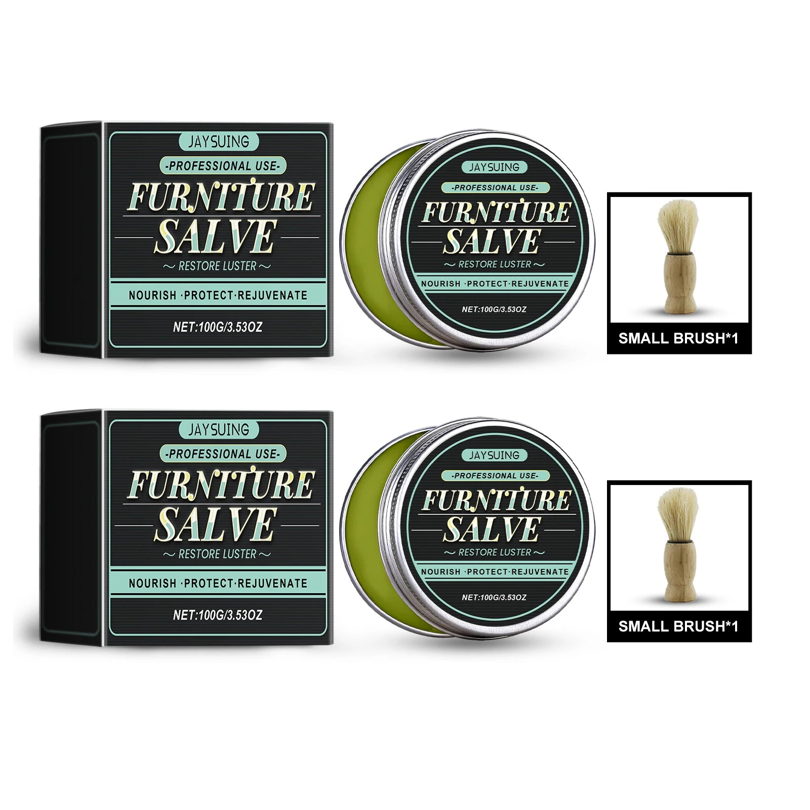 Leather Furniture Care Ointment Deeply Nourishing Leather Fiber Restoring Softness Remove Scratches High-End Leather Maintenance Qme 2 x 100g Boxed